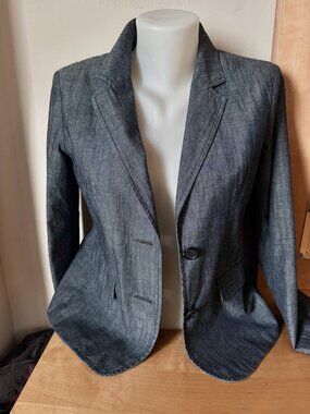 L.L. Bean Fitted Denim Colored Blazer (Women's Size 4)